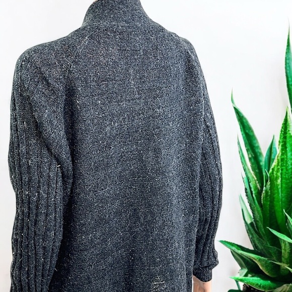 H&M Basic Charcoal Gray Mohair Ribbed Shrug Cardigan - Picture 13 of 15